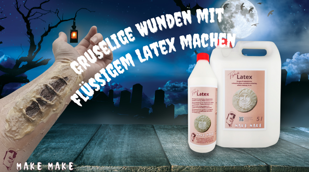 Gruselige Halloween-Wunde aus Latex hergestellt.