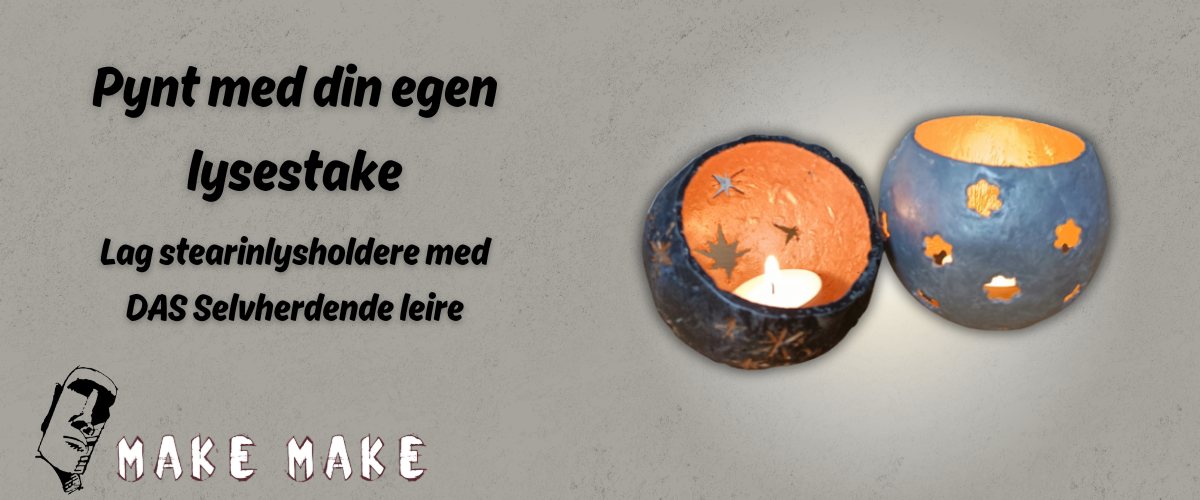 Hjemmelagde stearinlysholdere laget av leire