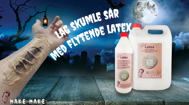 Skremmende halloween-sr laget i latex.