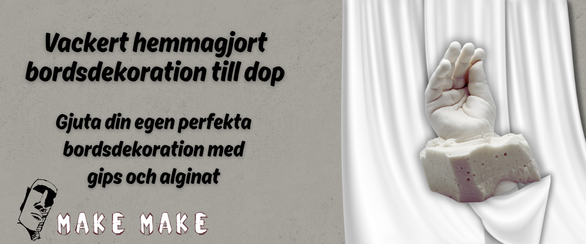 Dekorera till dop med avgjutning av babyhand