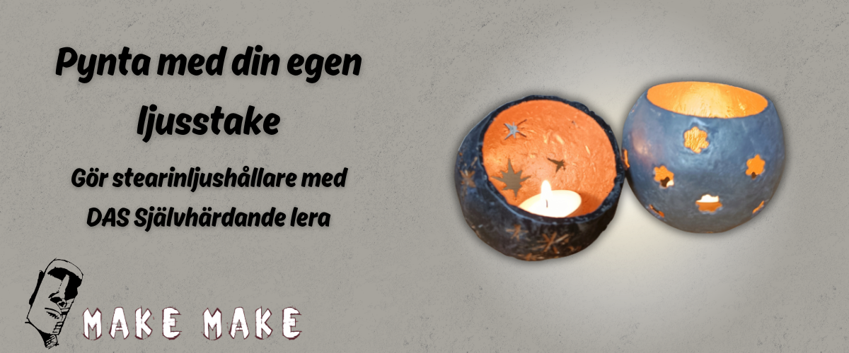Hemgjorda stearinljushllare gjorda av lera