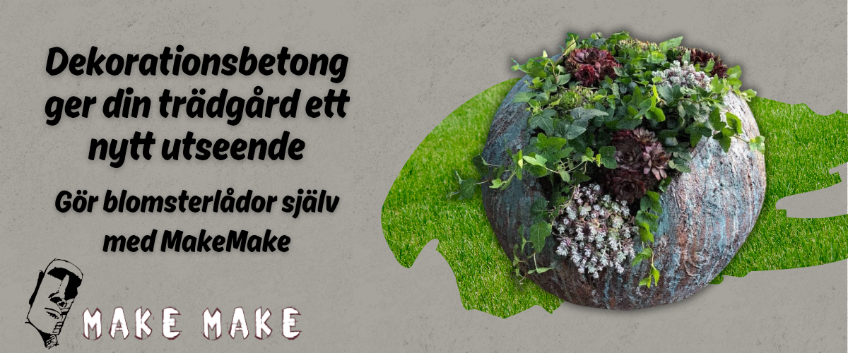 Med dekorationsbetong kan du gra blomkrukor