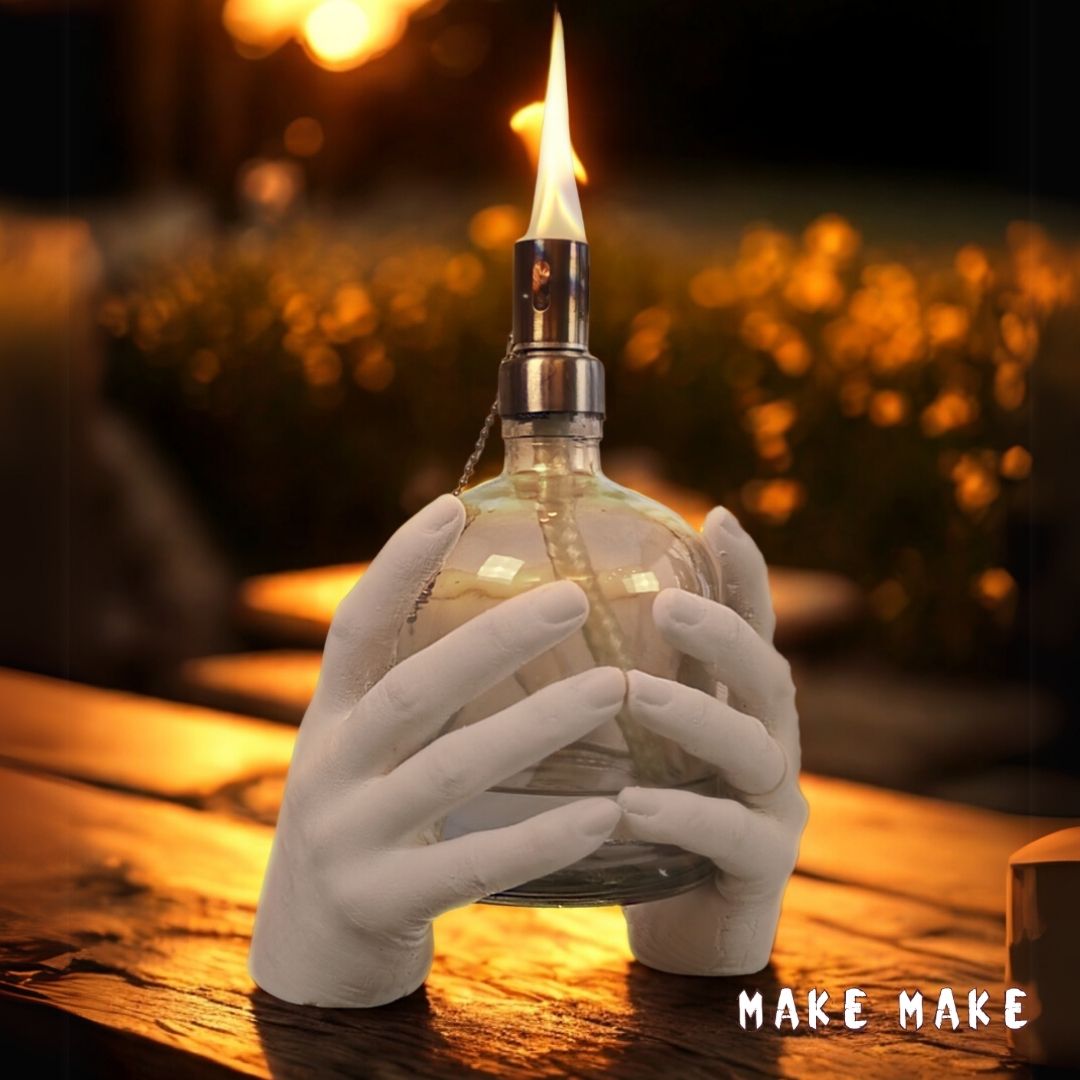 Lav en unik olielampe, hvor en afstbning af dine hnder holder lampen.