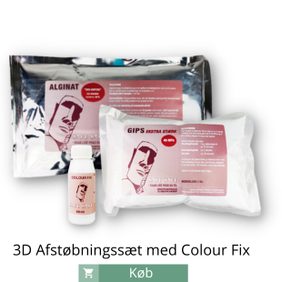 3D Afstøbningssæt med alginat - Sættet indeholder Alginat, Gips og Colour Fix