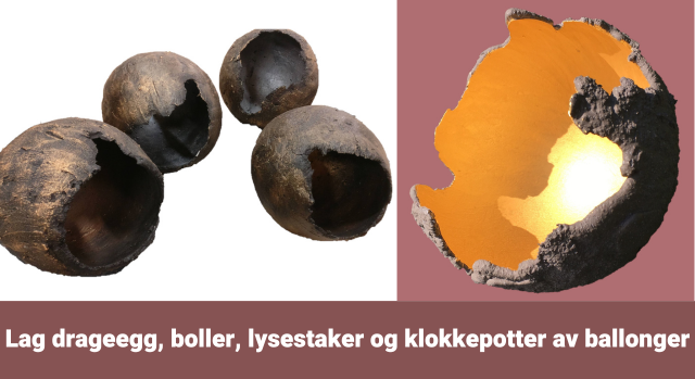 Drageegg og skåler i dekorasjonsbetong