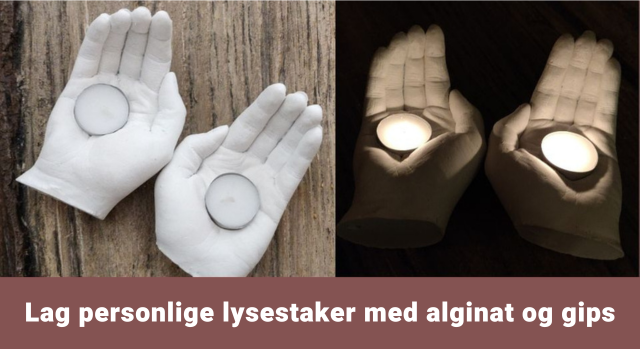 Lysestakehender laget med alginat og gips