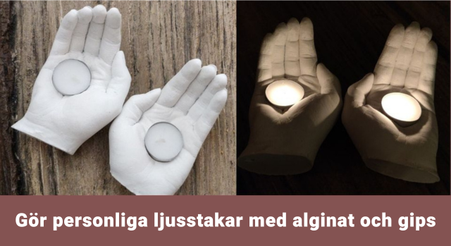 Ljusstakehänder gjorda med alginat och gips