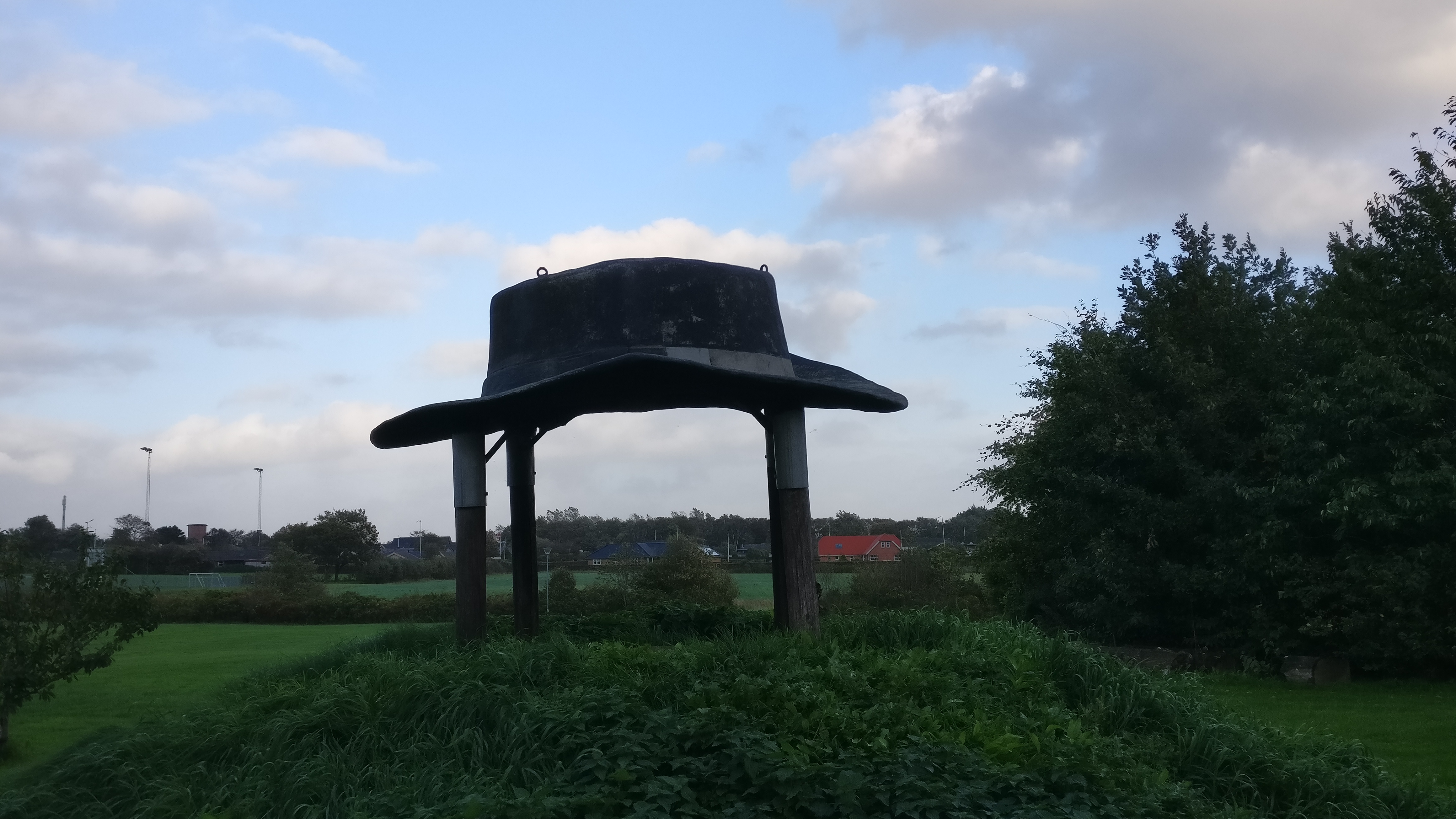 Giant concrete hat on a hill