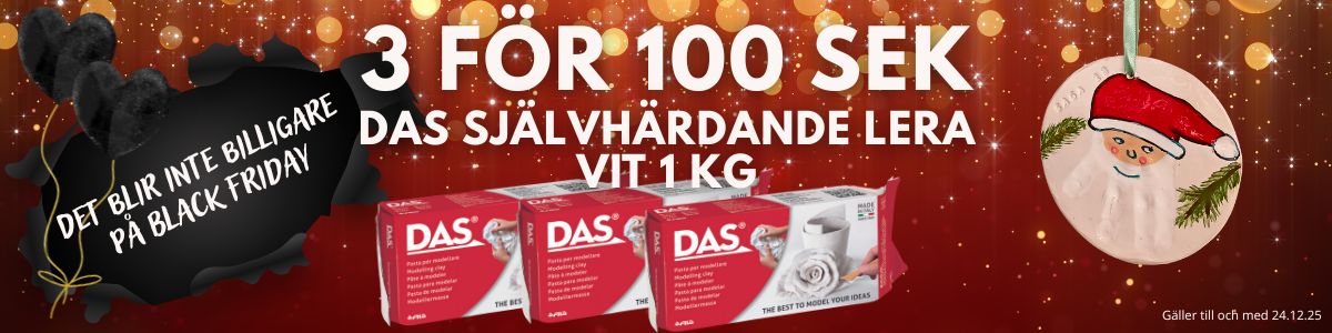 3 för 150 SEK av 1 kg DAS självhärdande lera vit