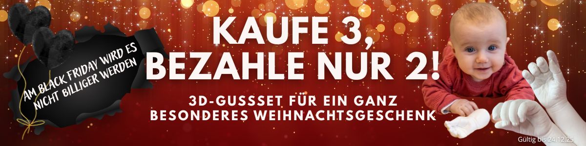 Spare 33 % - Kaufen Sie 3 Sets, zahlen Sie nur für 2! Erstellen Sie 3D-Abdrücke von Babyfüßen, Babyhänden oder Ihren eigenen Händen und Füßen.