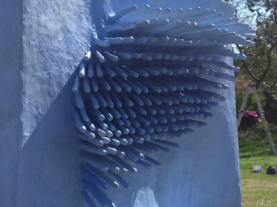 ConcreteClay sculpture of a wall of algea