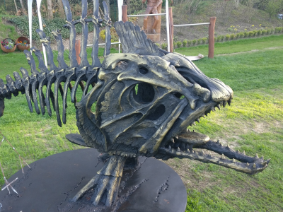 ConcreteClay sculpture of the skeleton of a fish