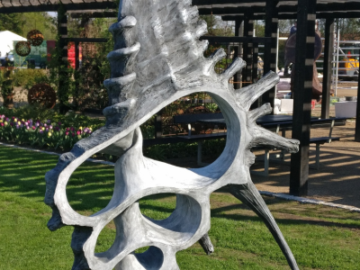 Open seashell sculpture made using ConcreteClay
