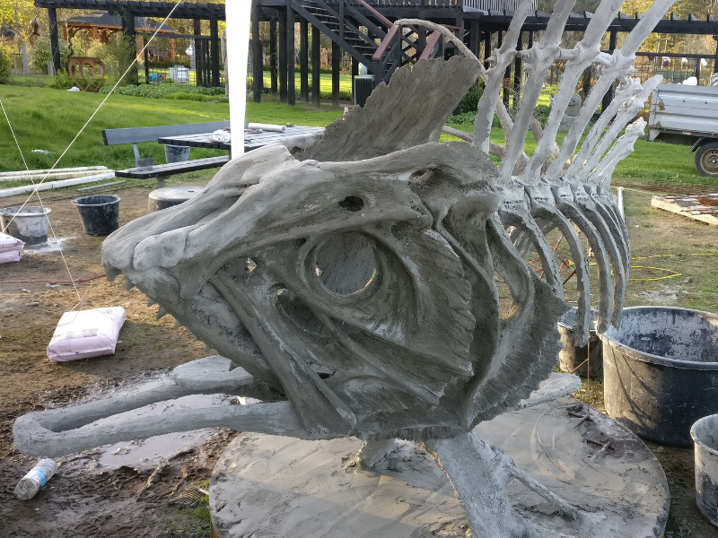 Fish skeleton made using ConcreteClay