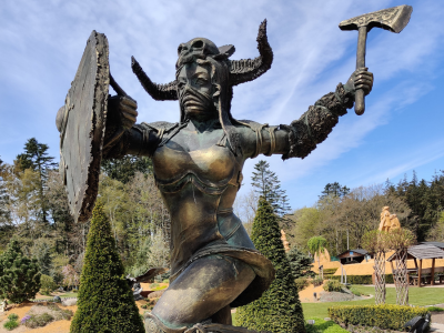 Viking warrior woman statue made with ConcreteClay