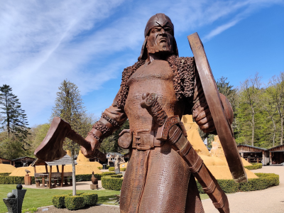ConcreteClay sculpture of a viking warrior