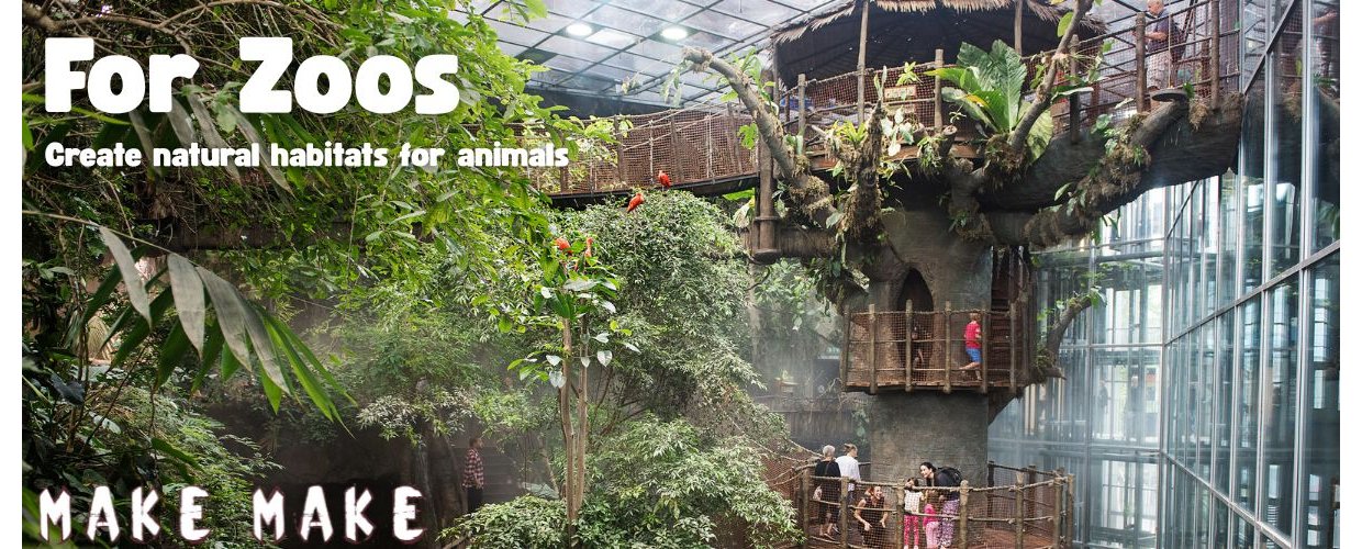 Picture of a giant kapok tree build in Universeum, Gothenburg using MakeMake ConcreteClay.