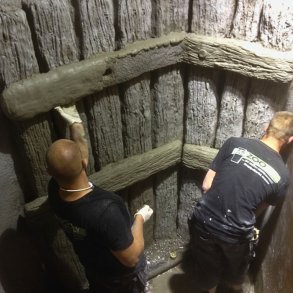 Aquarium looking like a pier in the making in MakeMake Concrete Clay at Fjord og B�lt.
