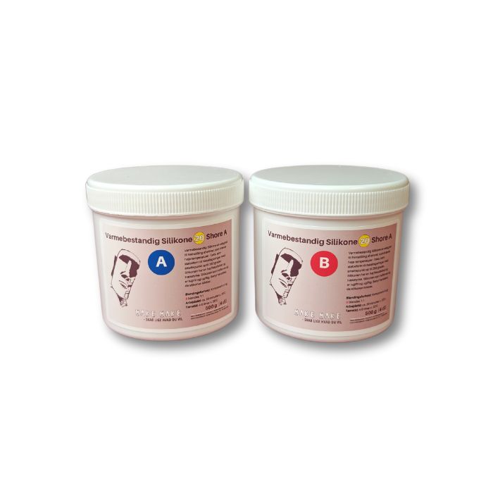 Varmebestandig Silikone 20 Shore A 1 kg kit (320,-)