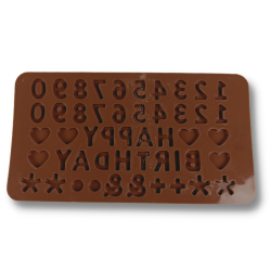 Silikonform - Sm tall og Happy Birthday