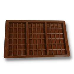 Silikonform  Sjokoladeplate, 3 celler