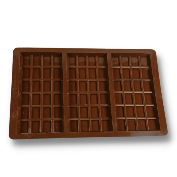 Silikonform  Sjokoladeplate, 3 celler