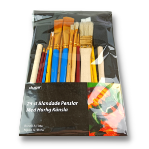 Blandede pensler og svampe - 25 stk