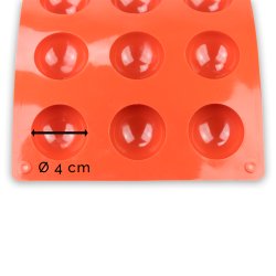 Silikonform - Halvkule 4 cm