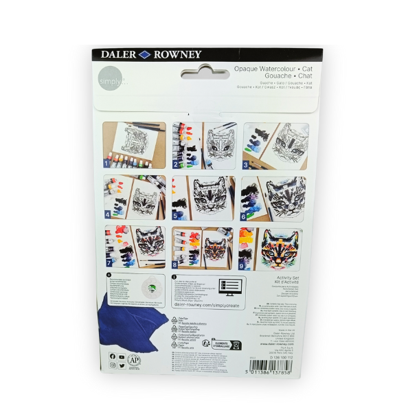 Simply Sett med ugjennomtrengelige vannfarger - katt