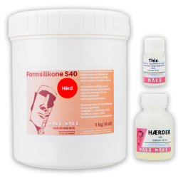 Spartelbar silikon - Flytande Silikone (40 Shore A) 1 kg + thix