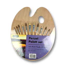 Penselst med palet - 12 stk