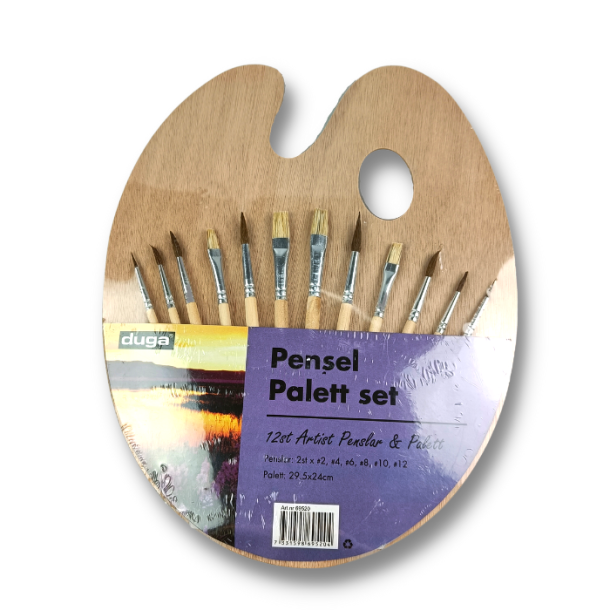 Penselst med palet - 12 stk